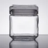 Anchor Hocking 1 Quart Stackable Square Clear Glass Storage Jar