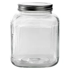 Anchor Hocking Cracker Jar W/ Brushed Metal Cover 1 Gal