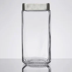 Anchor Hocking Stackable Jar With Brushed Aluminum Lid, 2-Quart