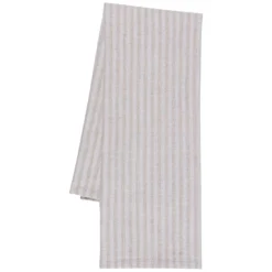 Danica Heirloom Dove Gray Stripe Linen And Cotton Dishtowel