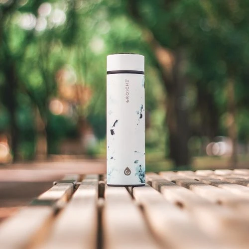 Grosche "Chicago" White Marble Tea Infuser Travel Mug 5 Grosche "Chicago" White Marble Tea Infuser Travel Mug - Image 3