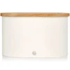 Nordic Collection Bread Tin With Bamboo Lid, White
