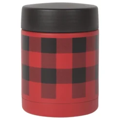 12 Oz. Insulated Container With Red And Black Checks