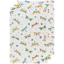 Now Designs "Dragonfly" Dishtowels/Floursack Set Of 3