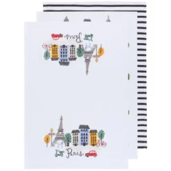 Now Designs "Meet Me In Paris" Dishtowels/Floursack Set Of 3