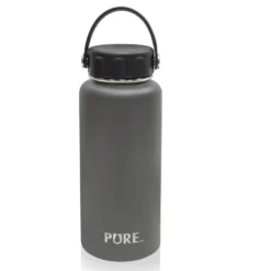 Pure 1L Double-wall Stainless Steel Bottle, Grey