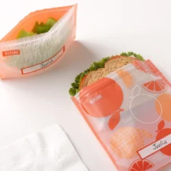 Russbe Reusable Snack & Sandwich Bags - Set Of 4 Orange -OXO shop russbe reusable snack sandwich bags set of 4 orang 2