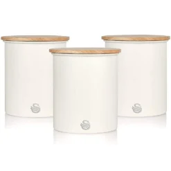 Set Of 3 Nordic Collection Storage Canisters With Bamboo Lid, 1.84l -OXO shop set of 3 nordic collection storage canisters with 4